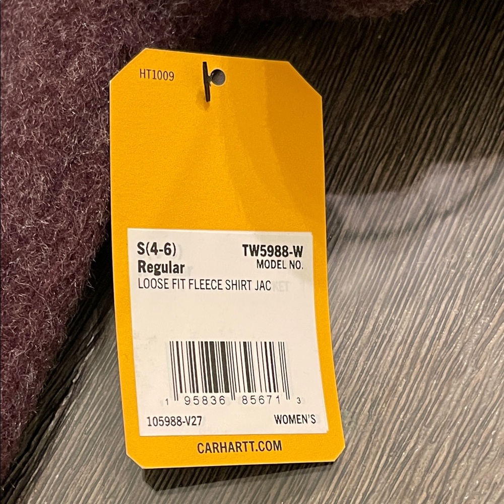 Carhartt Loose Fit Fleece Shirt Jacket Women's Small BlackBerry Heather NWT - Picture 5 of 16